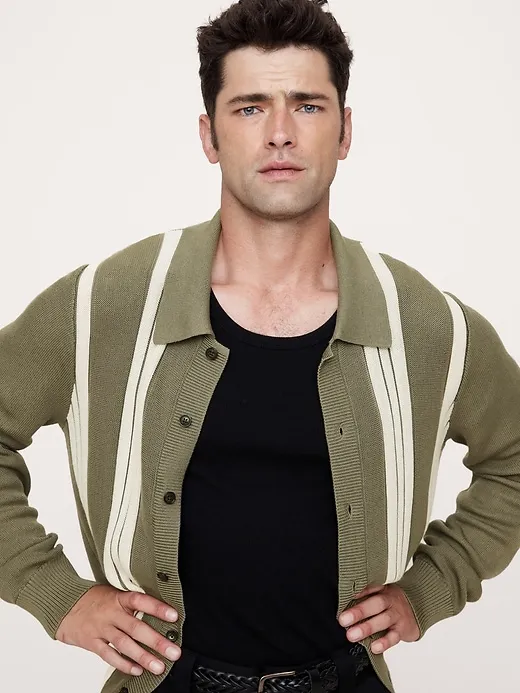 Cotton Button-Down Sweater Polo sold by Banana Republic product image thumbnail 3