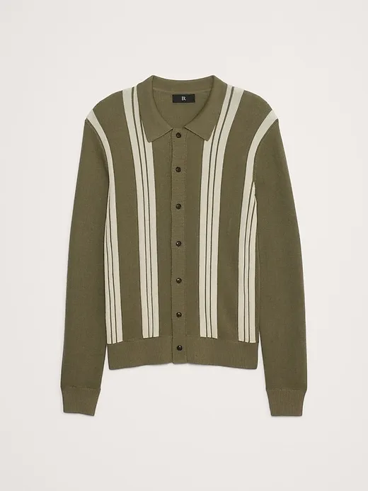 Cotton Button-Down Sweater Polo sold by Banana Republic product image thumbnail 4