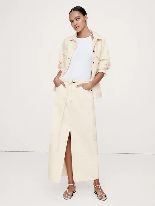 Denim Maxi Skirt sold by Banana Republic