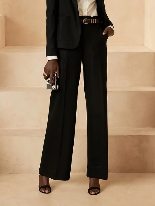 Wide-Leg Wool-Blend Pant sold by Banana Republic