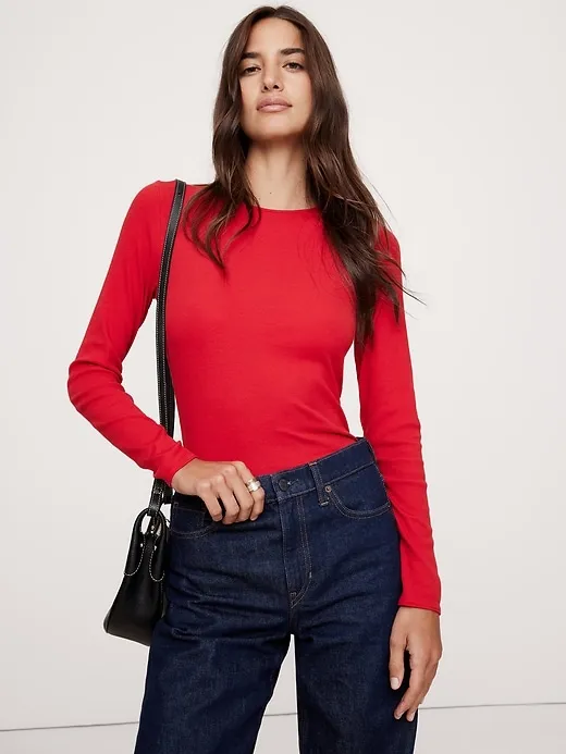 Ribbed Crew-Neck T-Shirt sold by Banana Republic