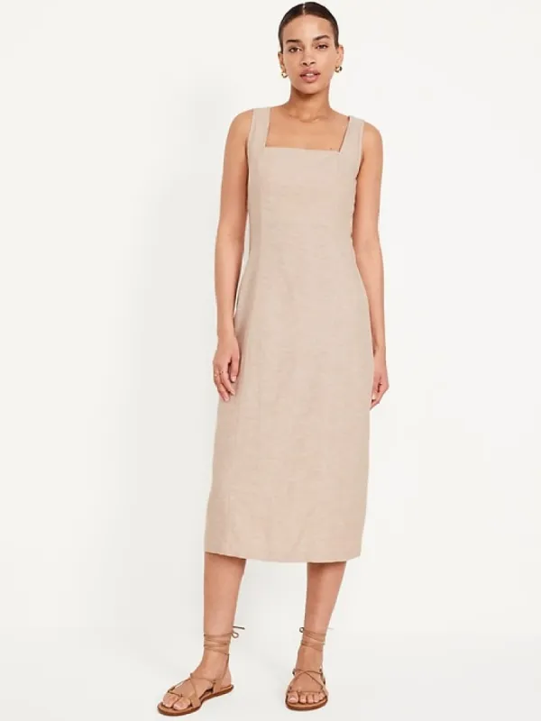 Sleeveless Linen-Blend Midi Dress sold by GAP