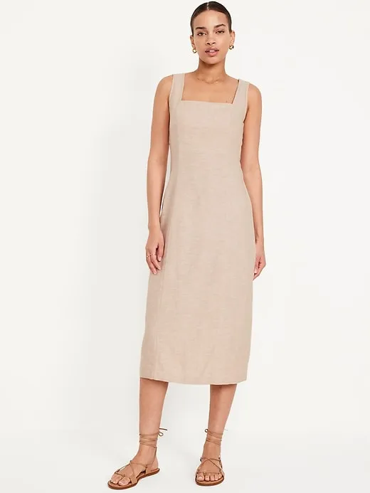 Sleeveless Linen-Blend Midi Dress sold by GAP
