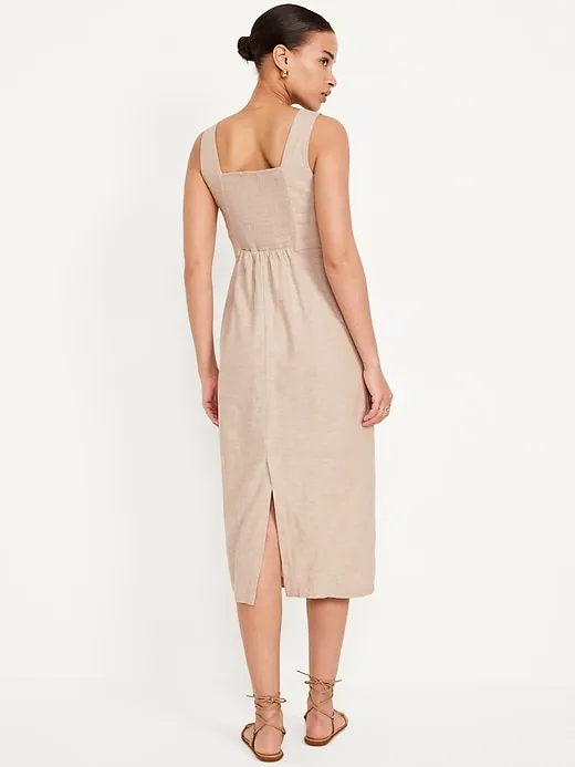 Sleeveless Linen-Blend Midi Dress sold by GAP product image thumbnail 2