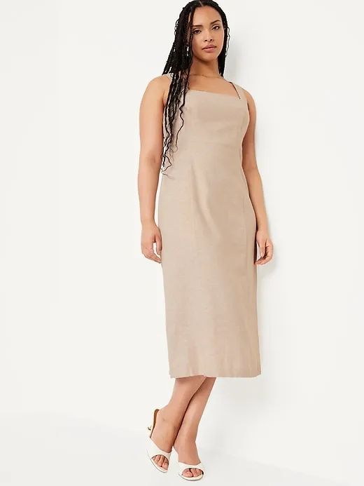 Sleeveless Linen-Blend Midi Dress sold by GAP product image thumbnail 4