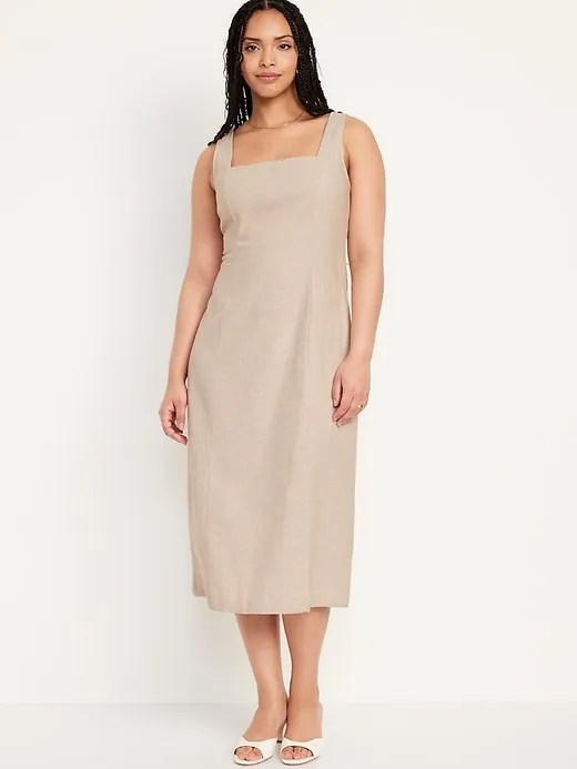Sleeveless Linen-Blend Midi Dress sold by GAP product image thumbnail 5