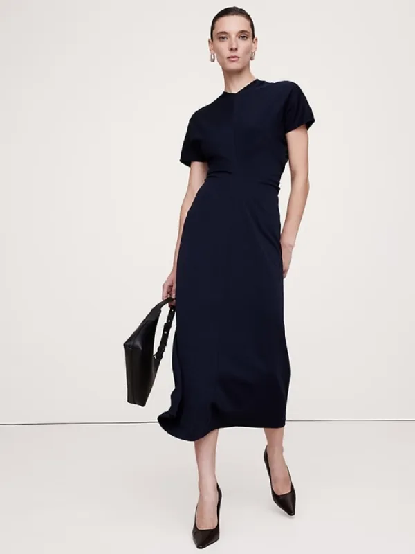 Wool-Blend Scuba Midi Dress sold by Banana Republic