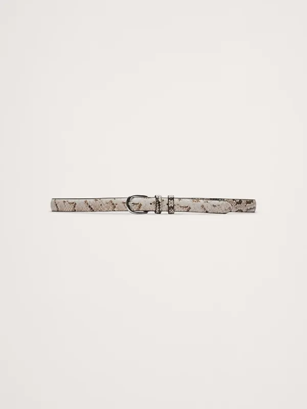 Slim Snake-Print Leather Belt sold by Banana Republic