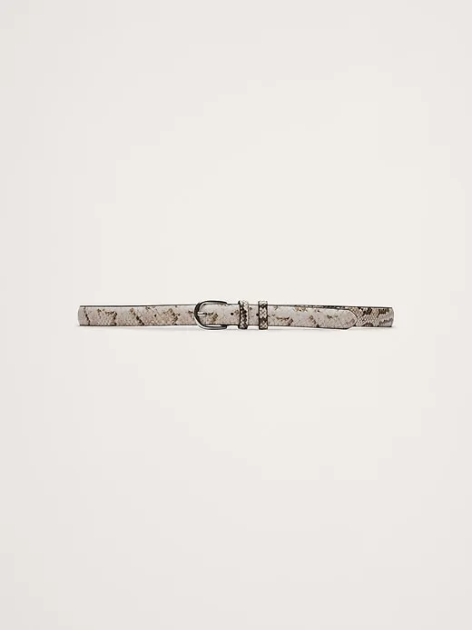 Slim Snake-Print Leather Belt sold by Banana Republic
