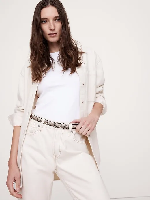 Slim Snake-Print Leather Belt sold by Banana Republic product image thumbnail 2