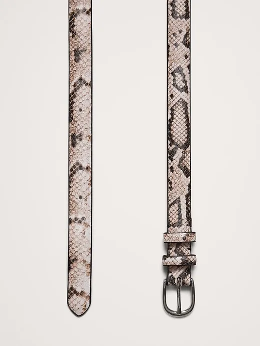 Slim Snake-Print Leather Belt sold by Banana Republic product image thumbnail 3