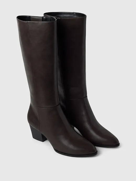 Vegan Leather Tall Heeled Boots sold by GAP product image thumbnail 2