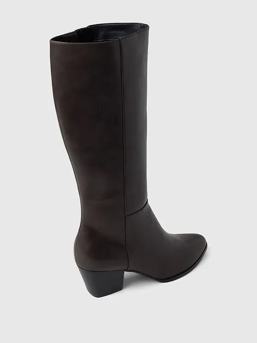 Vegan Leather Tall Heeled Boots sold by GAP product image thumbnail 4