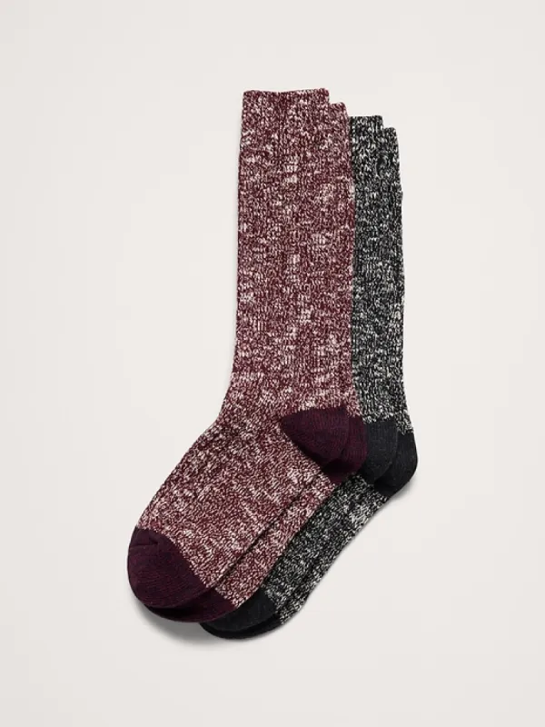 Marled Cotton Sock 2-Pack sold by Banana Republic