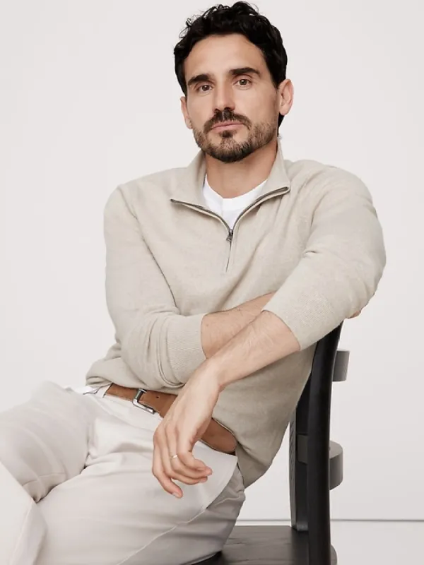 Italian Merino Half-Zip Sweater sold by Banana Republic