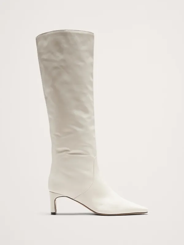 Italian Leather Mid-Heel Boot sold by Banana Republic