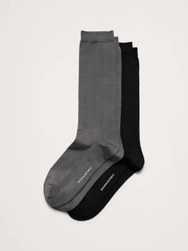 Silk-Blend Trouser Sock 2-Pack made by Banana Republic