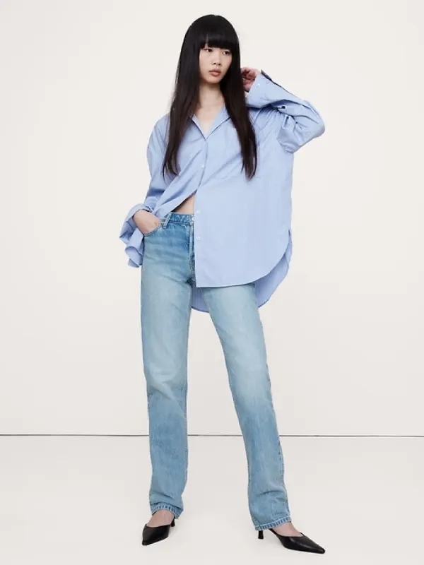 Low-Rise Rigid Straight Jean sold by Banana Republic