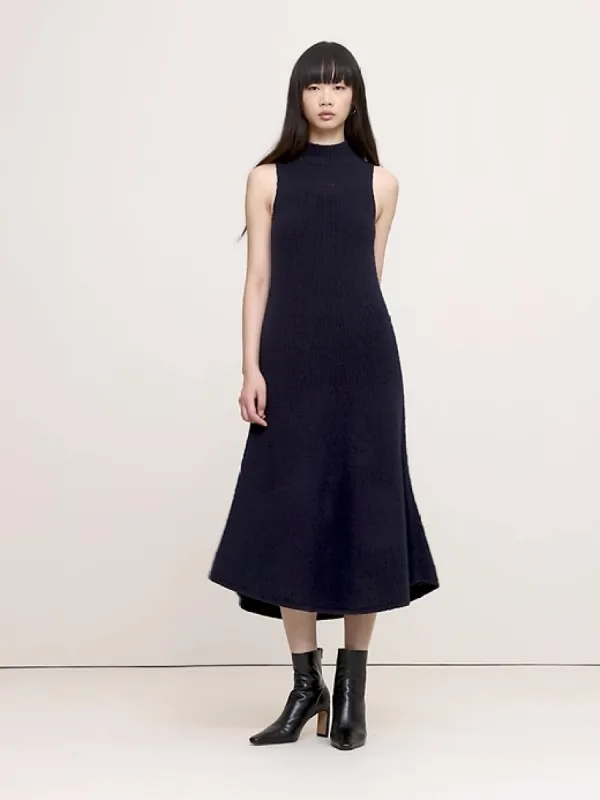 Merino-Blend Mock-Neck Midi Sweater Dress sold by Banana Republic