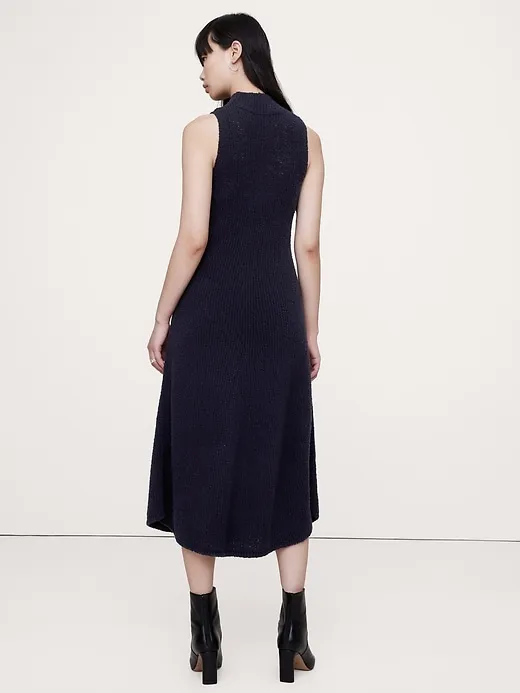 Merino-Blend Mock-Neck Midi Sweater Dress sold by Banana Republic product image thumbnail 2