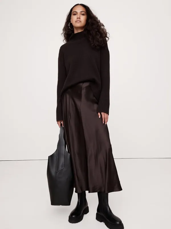Bias-Cut Silk Long Midi Skirt sold by Banana Republic
