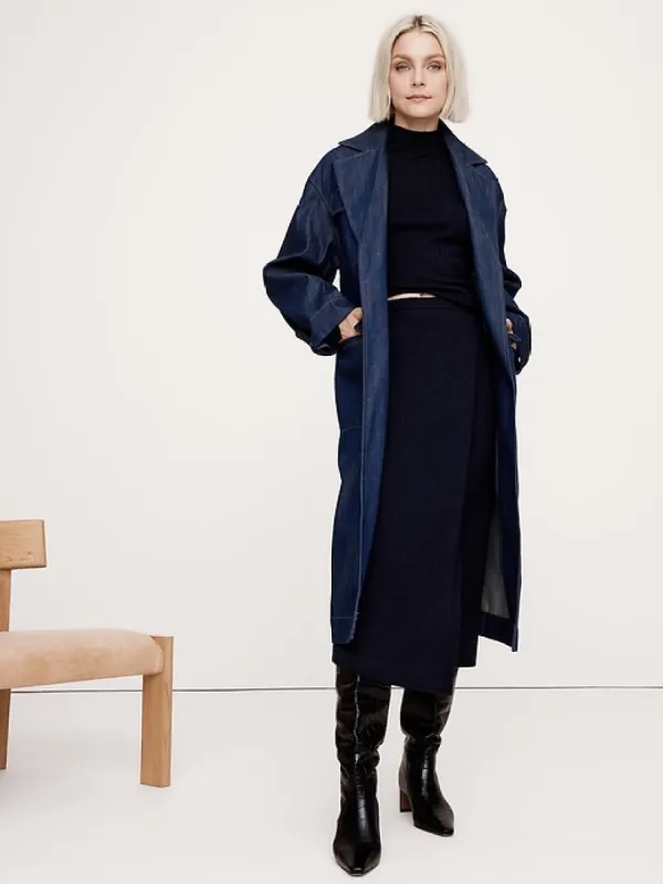 Merino Wrap Midi Skirt sold by Banana Republic