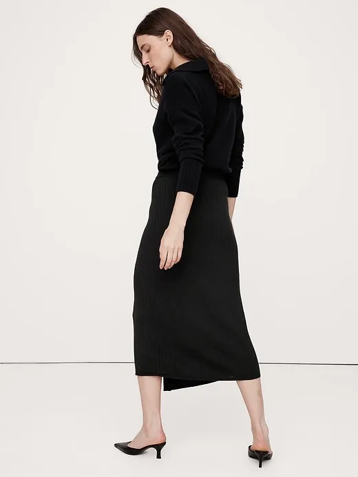 Merino Wrap Midi Skirt sold by Banana Republic product image thumbnail 2