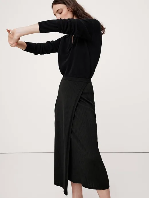 Merino Wrap Midi Skirt sold by Banana Republic product image thumbnail 3