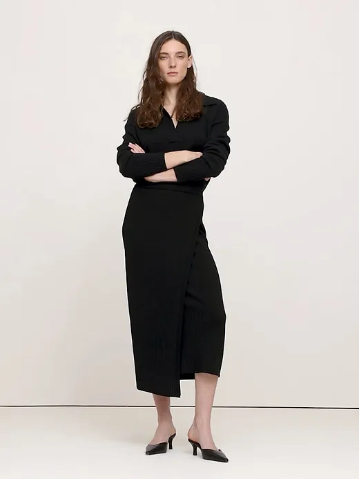 Merino Wrap Midi Skirt sold by Banana Republic product image thumbnail 5