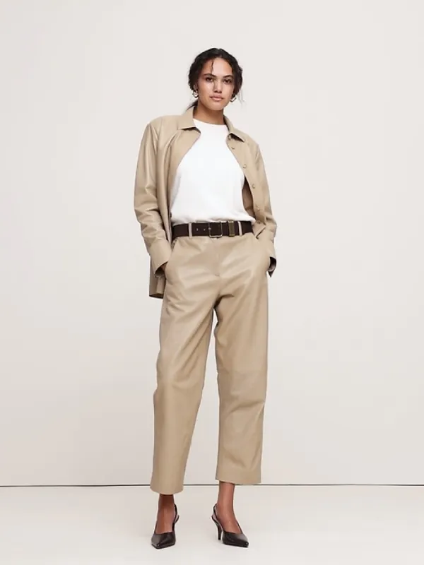Relaxed Leather Utility Tunic sold by Banana Republic
