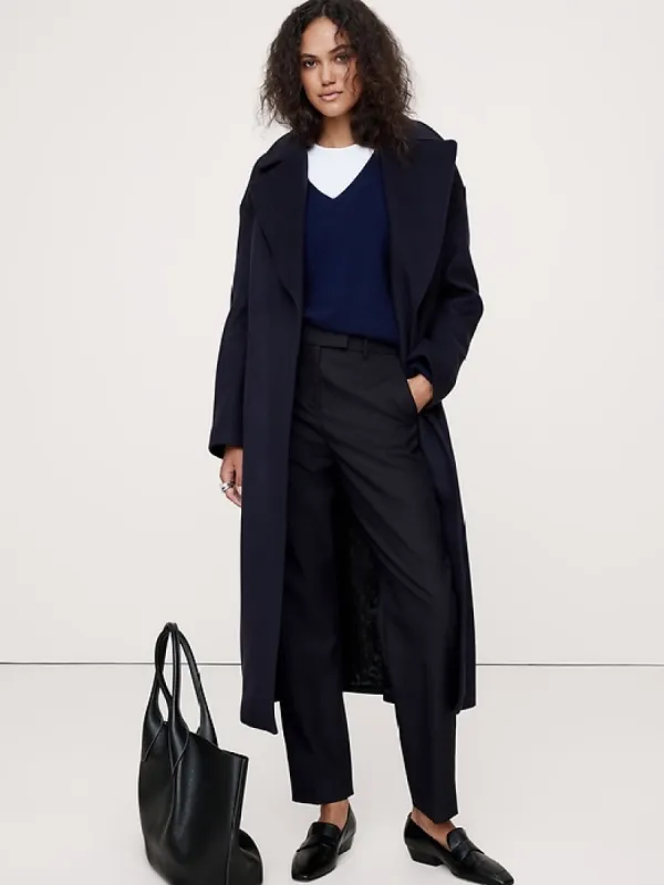 High-Rise Tapered Italian Wool Ankle Pant sold by Banana Republic