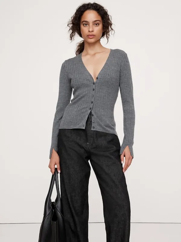 Ribbed Merino Cardigan sold by Banana Republic