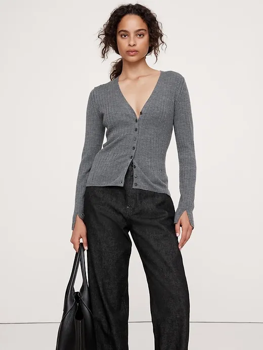 Ribbed Merino Cardigan sold by Banana Republic