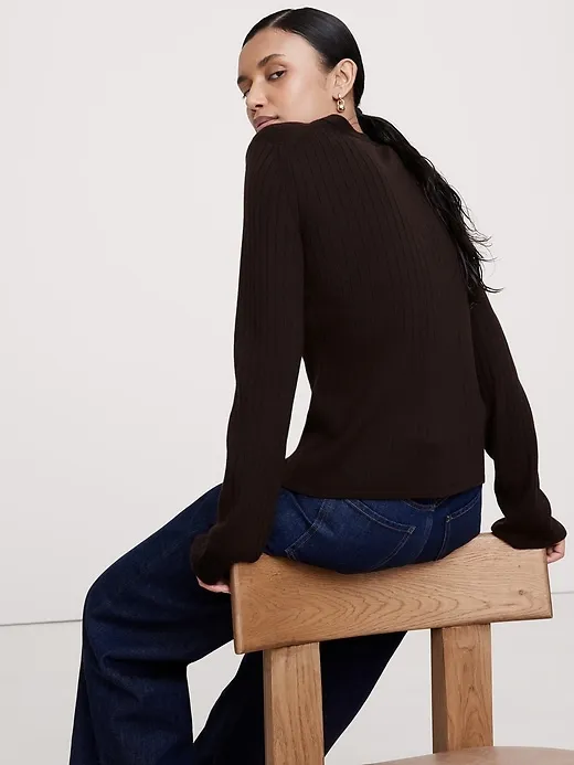 Ribbed Merino Cardigan sold by Banana Republic product image thumbnail 2