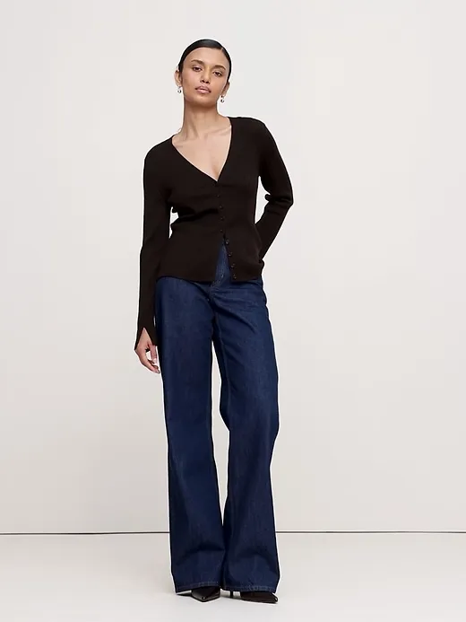 Ribbed Merino Cardigan sold by Banana Republic product image thumbnail 5