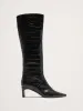 Italian Embossed Leather Mid-Heel Boot sold by Banana Republic