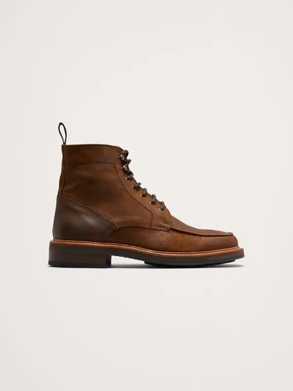 Lace-Up Italian Waxed Suede Boot sold by Banana Republic