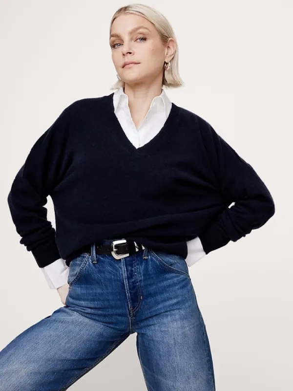 Caro Lightweight Cashmere V-Neck Sweater sold by Banana Republic