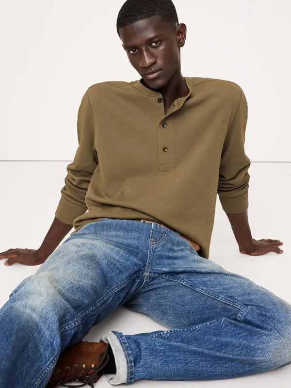 Slub Double-Knit Henley T-Shirt sold by Banana Republic