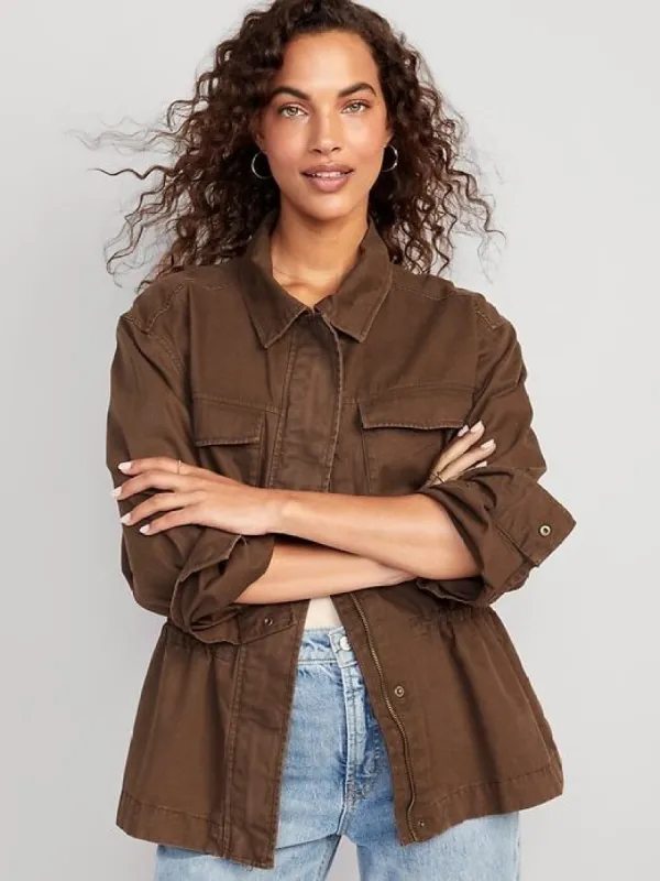 Cinched-Waist Utility Jacket for Women sold by GAP