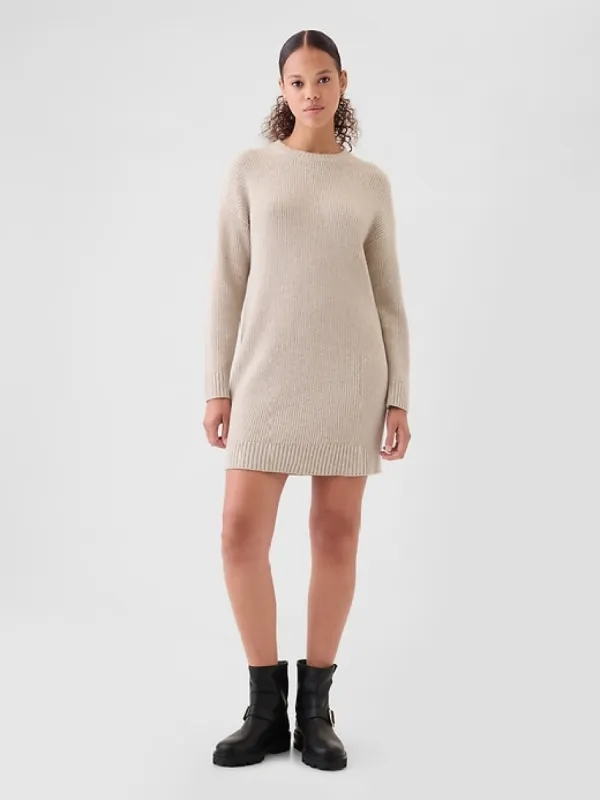 CashSoft Shaker-Stitch Mini Sweater Dress sold by GAP