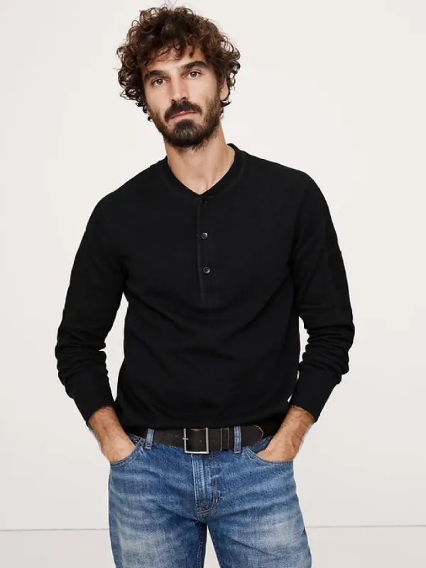 Slub Double-Knit Henley T-Shirt sold by Banana Republic
