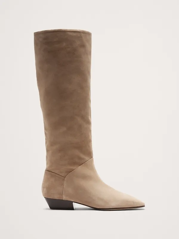Italian Suede Knee-High Boot sold by Banana Republic