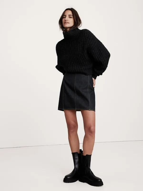 Paneled Denim Mini Skirt sold by Banana Republic