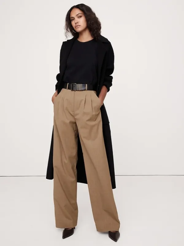 High-Rise Wide-Leg Wool Pant sold by Banana Republic