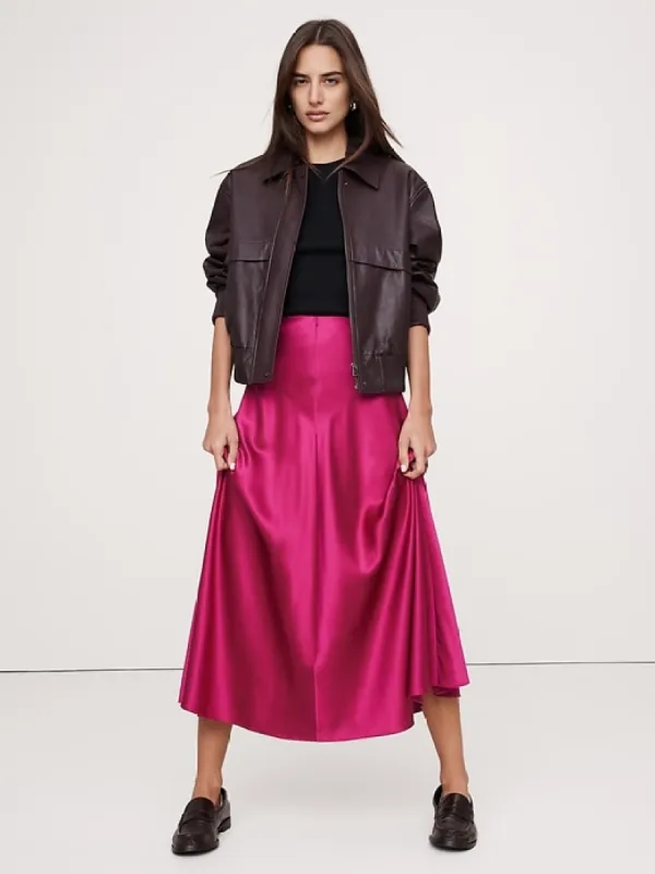 Bias-Cut Silk Midi Skirt sold by Banana Republic
