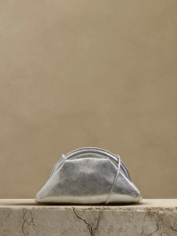 Stellita Metallic Leather Mini Clutch sold by Banana Republic