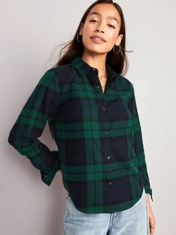 Relaxed Classic Flannel Shirt for Women sold by GAP