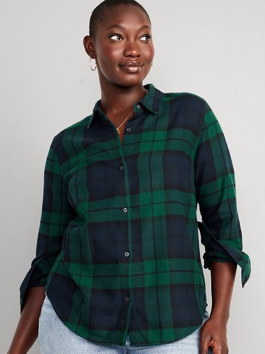 Relaxed Classic Flannel Shirt for Women sold by GAP product image thumbnail 5