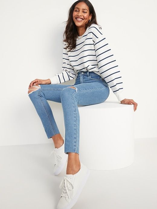 High-Waisted Rockstar Super-Skinny Ripped Ankle Jeans for Women sold by GAP product image thumbnail 3